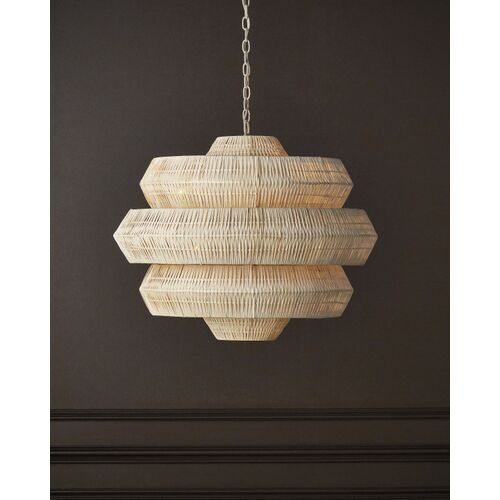 Antibes Medium Rattan Chandelier, Bleached Natural 5 Antibes Medium Rattan Chandelier, Bleached Natural