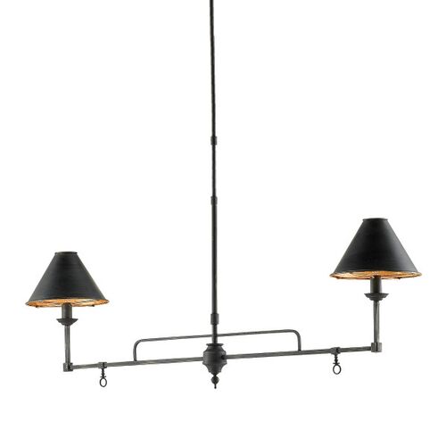 Prosperity Linear Chandelier, French Black 5 Prosperity Linear Chandelier, French Black
