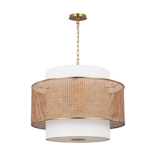 Sawyer Transitional 3-Light Pendant, Blonde Rattan 1 Sawyer Transitional 3-Light Pendant, Blonde Rattan