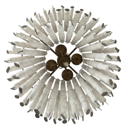 Dolores Beaded Chandelier, White/Brass 3 Dolores Beaded Chandelier, White/Brass