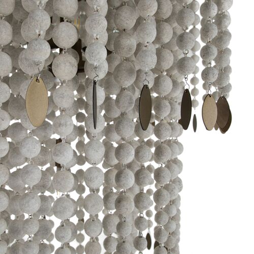 Dolores Beaded Chandelier, White/Brass 4 Dolores Beaded Chandelier, White/Brass