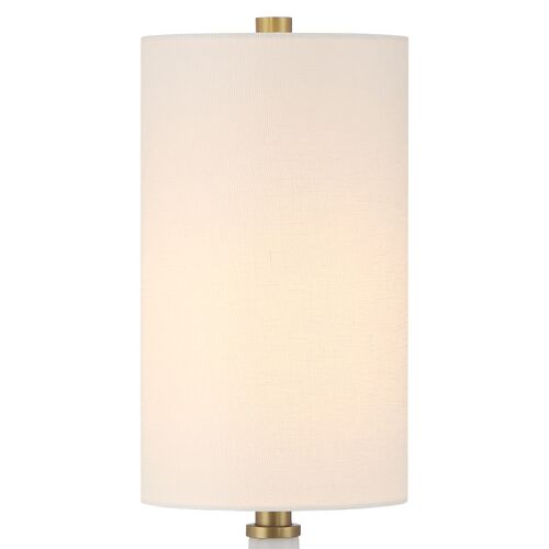 Munroe Marble Table Lamp, White/Antique Brass 4 Munroe Marble Table Lamp, White/Antique Brass