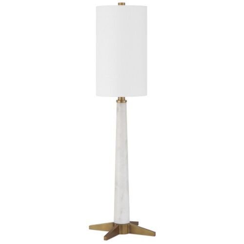 Munroe Marble Table Lamp, White/Antique Brass 5 Munroe Marble Table Lamp, White/Antique Brass