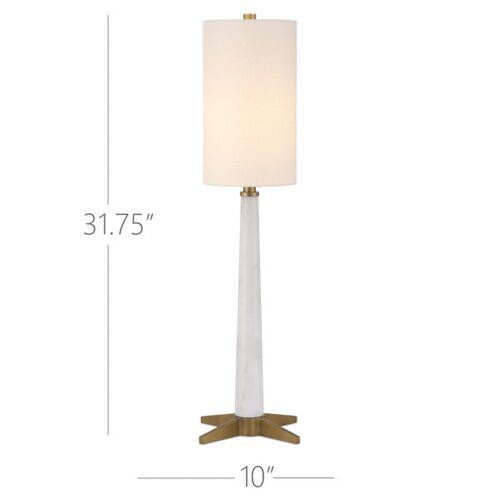 Munroe Marble Table Lamp, White/Antique Brass 6 Munroe Marble Table Lamp, White/Antique Brass