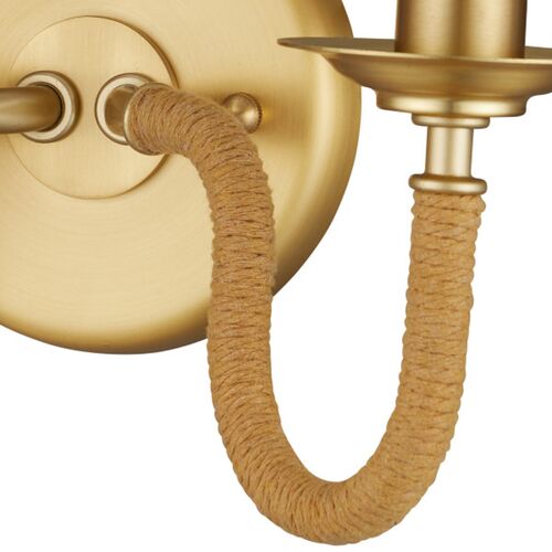 Adala Rope Wall Sconce, Natural/Brushed Brass 2 Adala Rope Wall Sconce, Natural/Brushed Brass