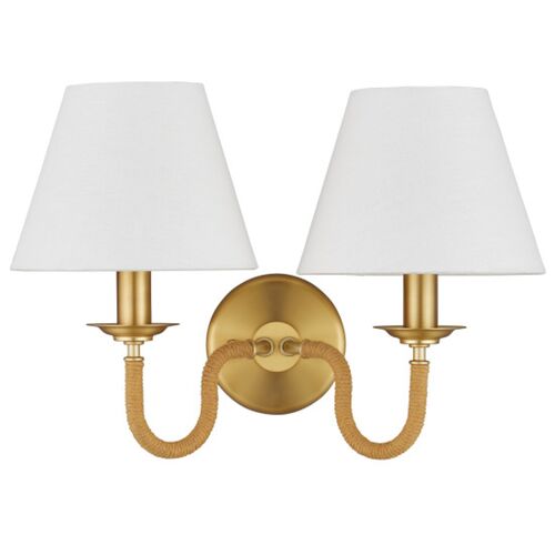 Adala Rope Wall Sconce, Natural/Brushed Brass 4 Adala Rope Wall Sconce, Natural/Brushed Brass