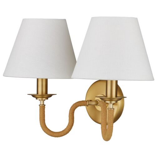 Adala Rope Wall Sconce, Natural/Brushed Brass 5 Adala Rope Wall Sconce, Natural/Brushed Brass