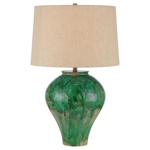 Blarney Porcelain Table Lamp, Green 1 Blarney Porcelain Table Lamp, Green