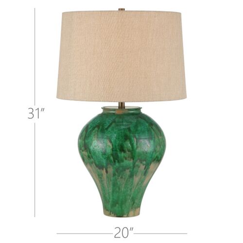 Blarney Porcelain Table Lamp, Green 6 Blarney Porcelain Table Lamp, Green