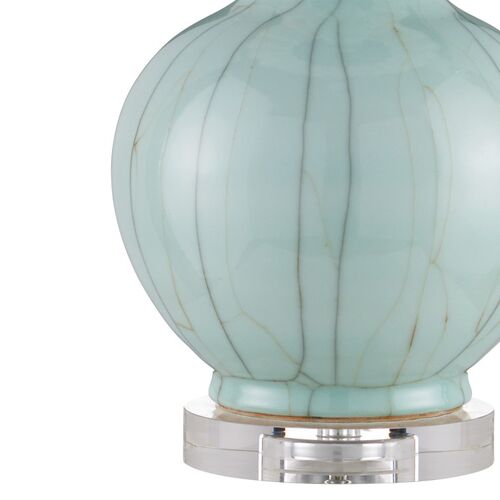 Celadon Crackle Table Lamp, Blue 3 Celadon Crackle Table Lamp, Blue