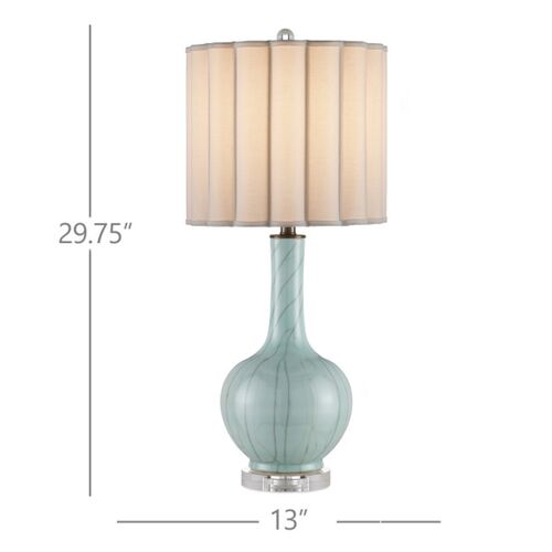 Celadon Crackle Table Lamp, Blue 8 Celadon Crackle Table Lamp, Blue