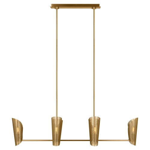 Plivot Large Linear Chandelier, Burnished Brass 1 Plivot Large Linear Chandelier, Burnished Brass
