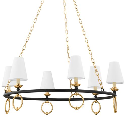 Haverford 6-Light Chandelier, Aged Brass 1 Haverford 6-Light Chandelier, Aged Brass