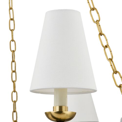 Haverford 6-Light Chandelier, Aged Brass 3 Haverford 6-Light Chandelier, Aged Brass