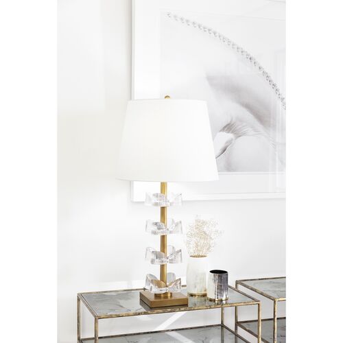 Bella Table Lamp, Natural Brass/Glass 2 Bella Table Lamp, Natural Brass/Glass