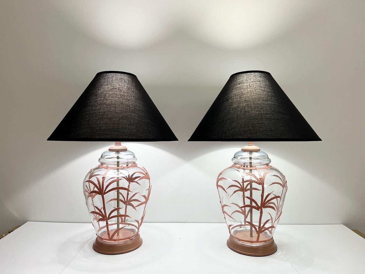 Terracotta Palm Tree Lamps & Shades/Pair 7 Terracotta Palm Tree Lamps & Shades/Pair