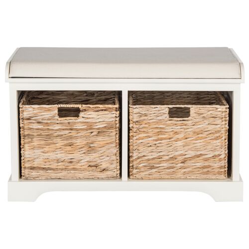 Loren Storage Bench, White 1 Loren Storage Bench, White