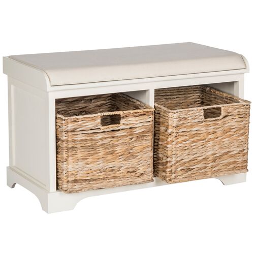 Loren Storage Bench, White 2 Loren Storage Bench, White