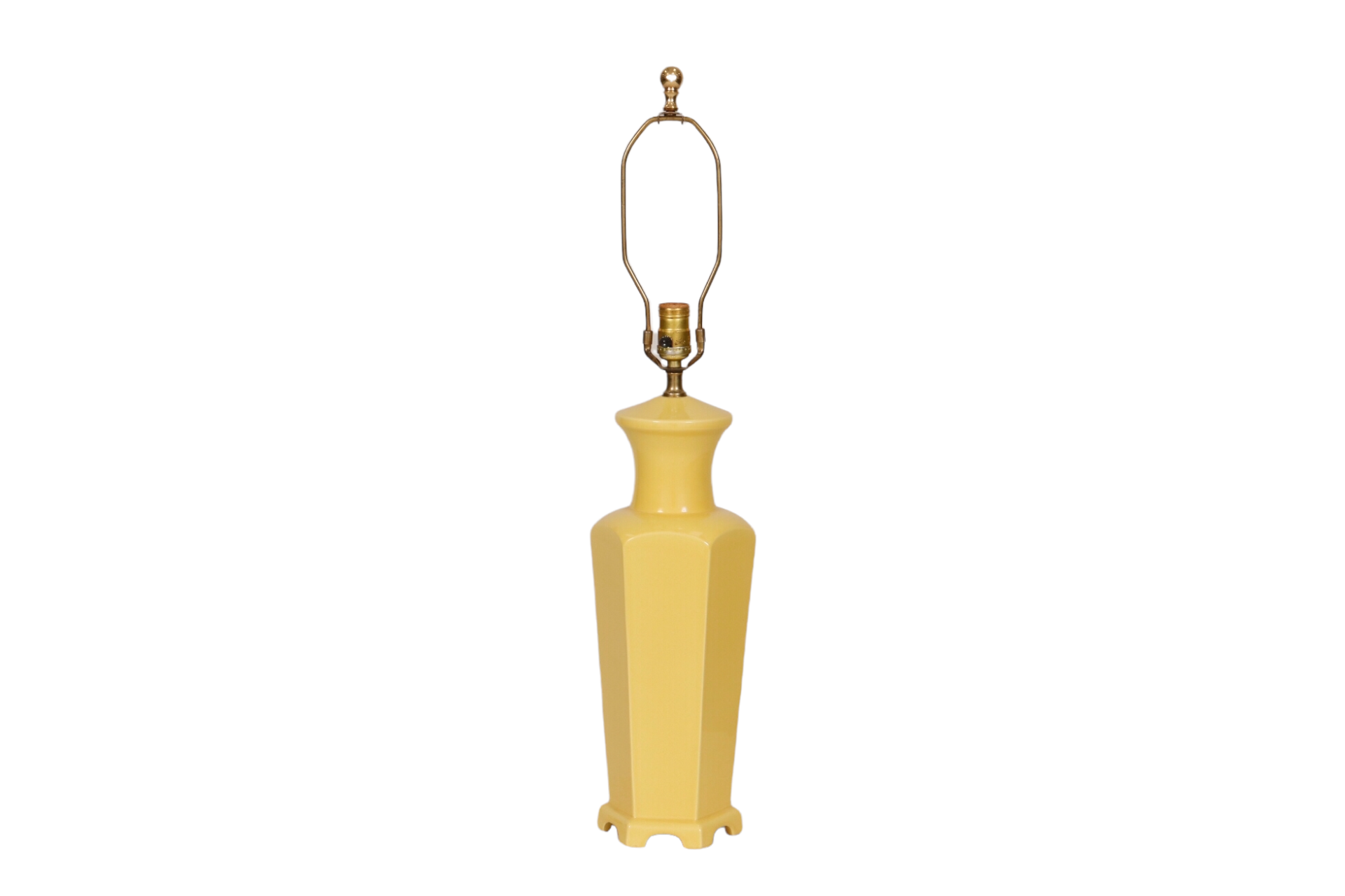 Hexagonal Ceramic Table Lamp in Yellow 1 Hexagonal Ceramic Table Lamp in Yellow