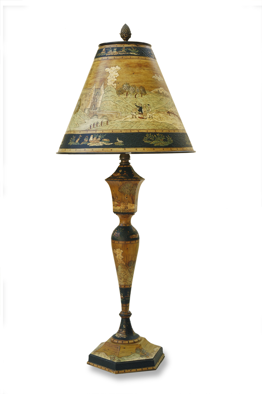 Hand painted Folk Art Lamp 1 Hand painted Folk Art Lamp