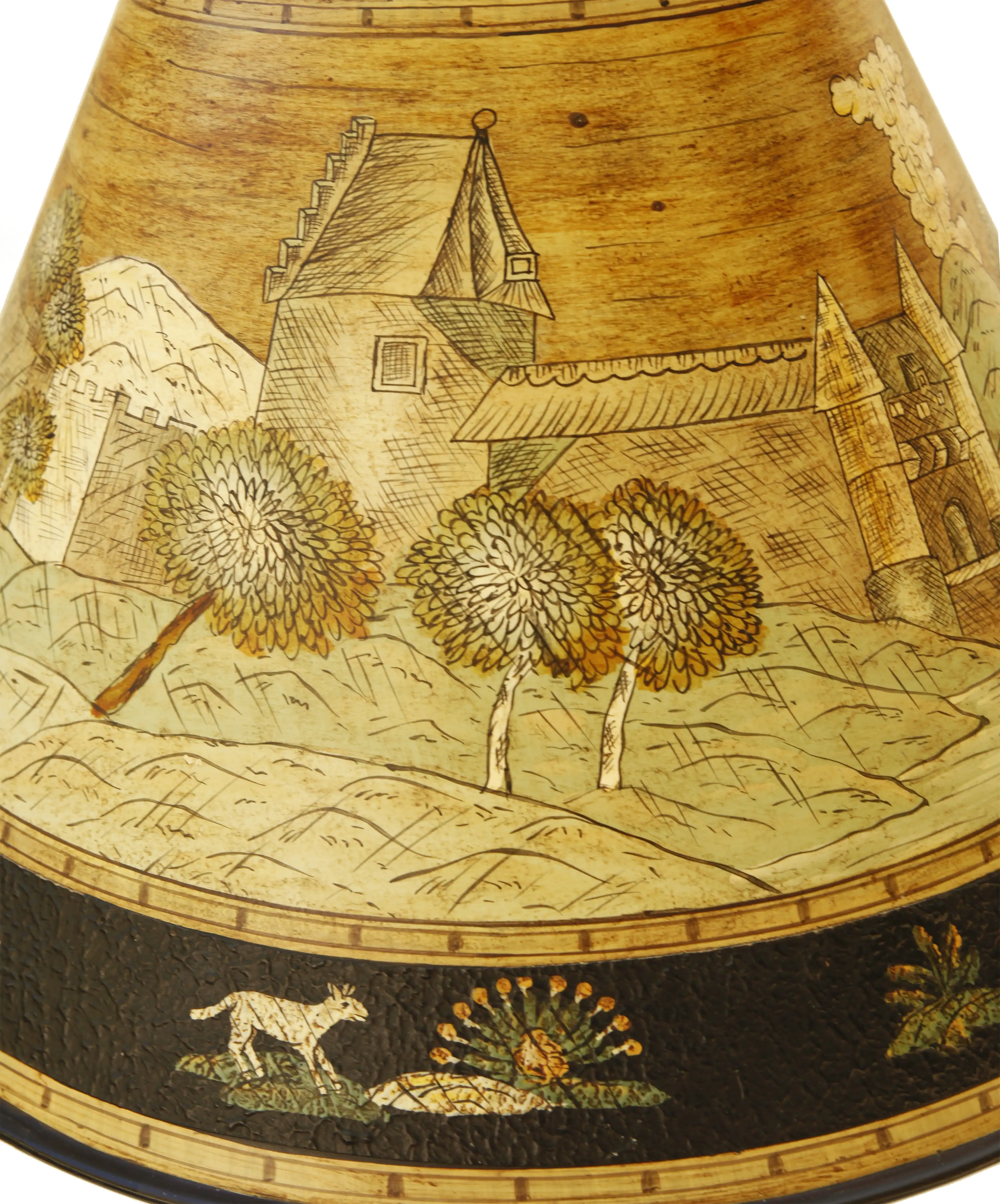 Hand painted Folk Art Lamp 2 Hand painted Folk Art Lamp