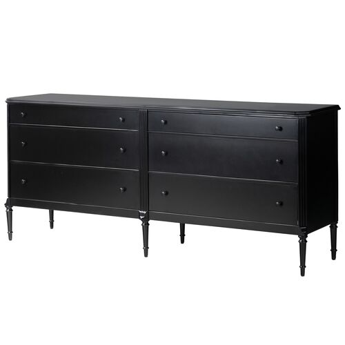 Malachi 6-Drawer Dresser, Black Iron 1 Malachi 6-Drawer Dresser, Black Iron