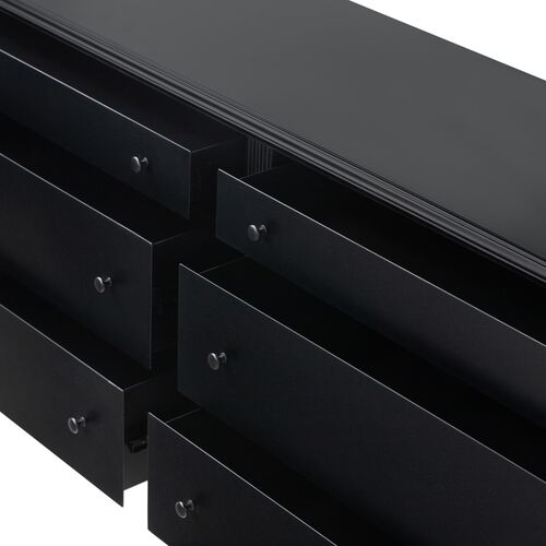 Malachi 6-Drawer Dresser, Black Iron 12 Malachi 6-Drawer Dresser, Black Iron