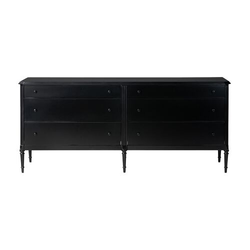 Malachi 6-Drawer Dresser, Black Iron 4 Malachi 6-Drawer Dresser, Black Iron