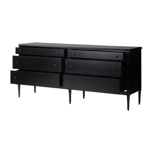 Malachi 6-Drawer Dresser, Black Iron 5 Malachi 6-Drawer Dresser, Black Iron
