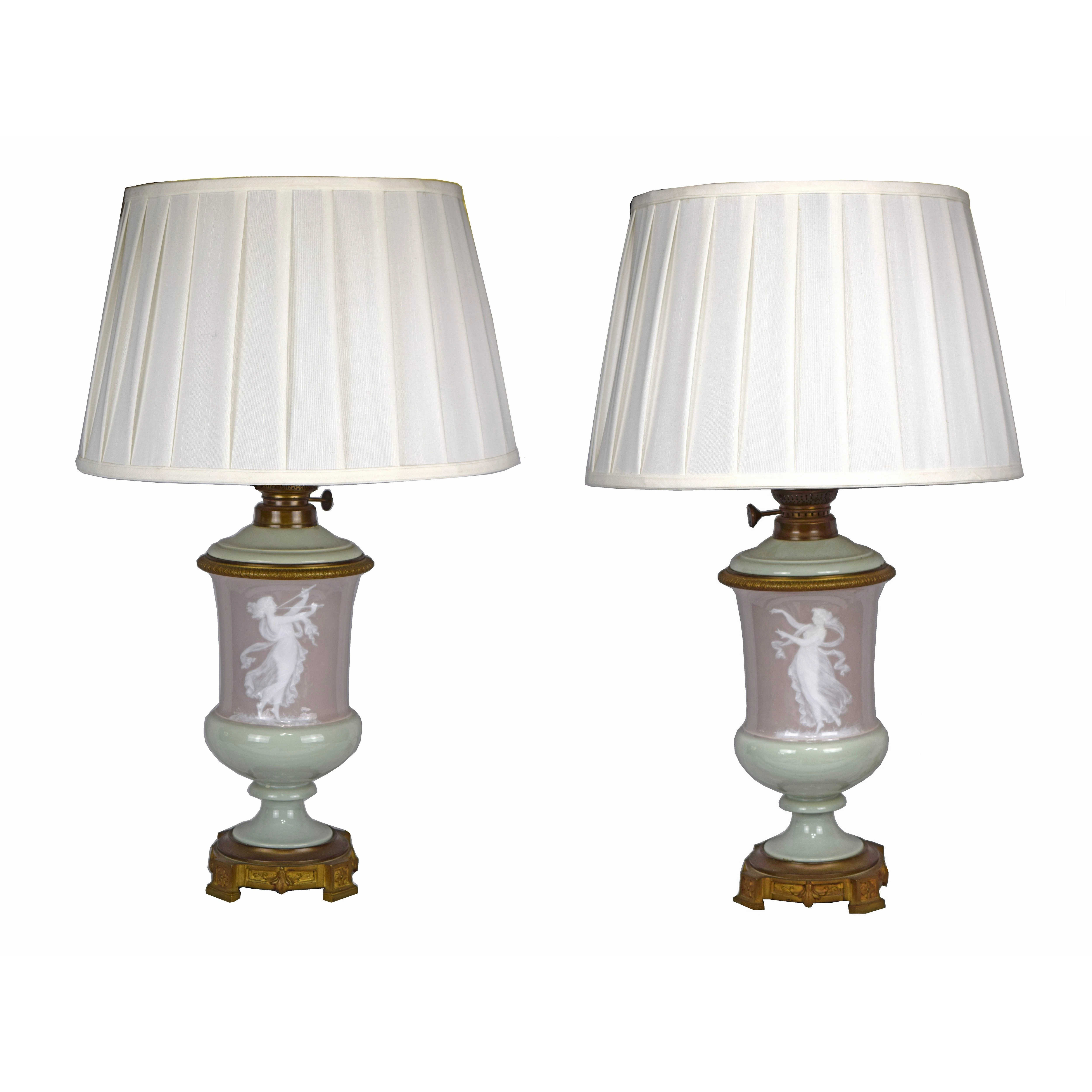 19th C Neoclassical P?????????te Sur P?te Lamps