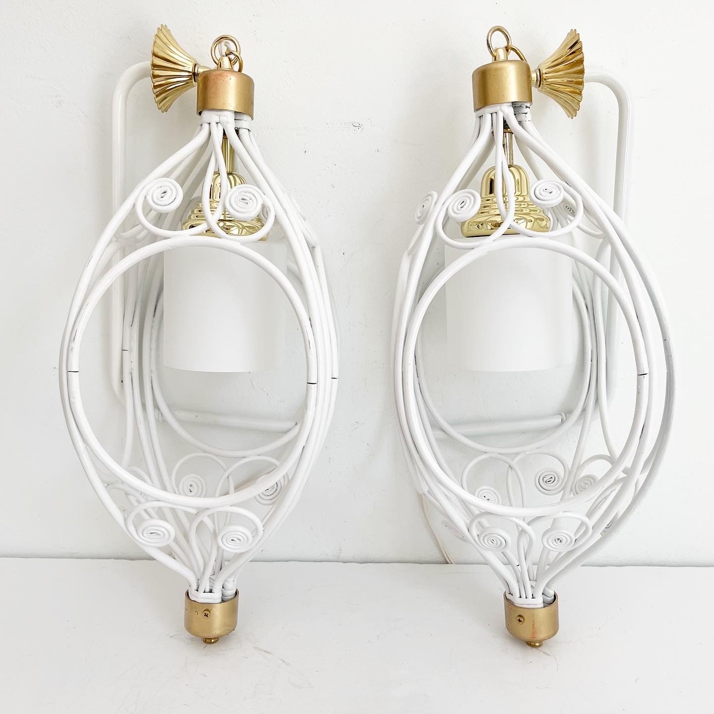 1970s Rattan Wall Lights, Pair 1 1970s Rattan Wall Lights, Pair