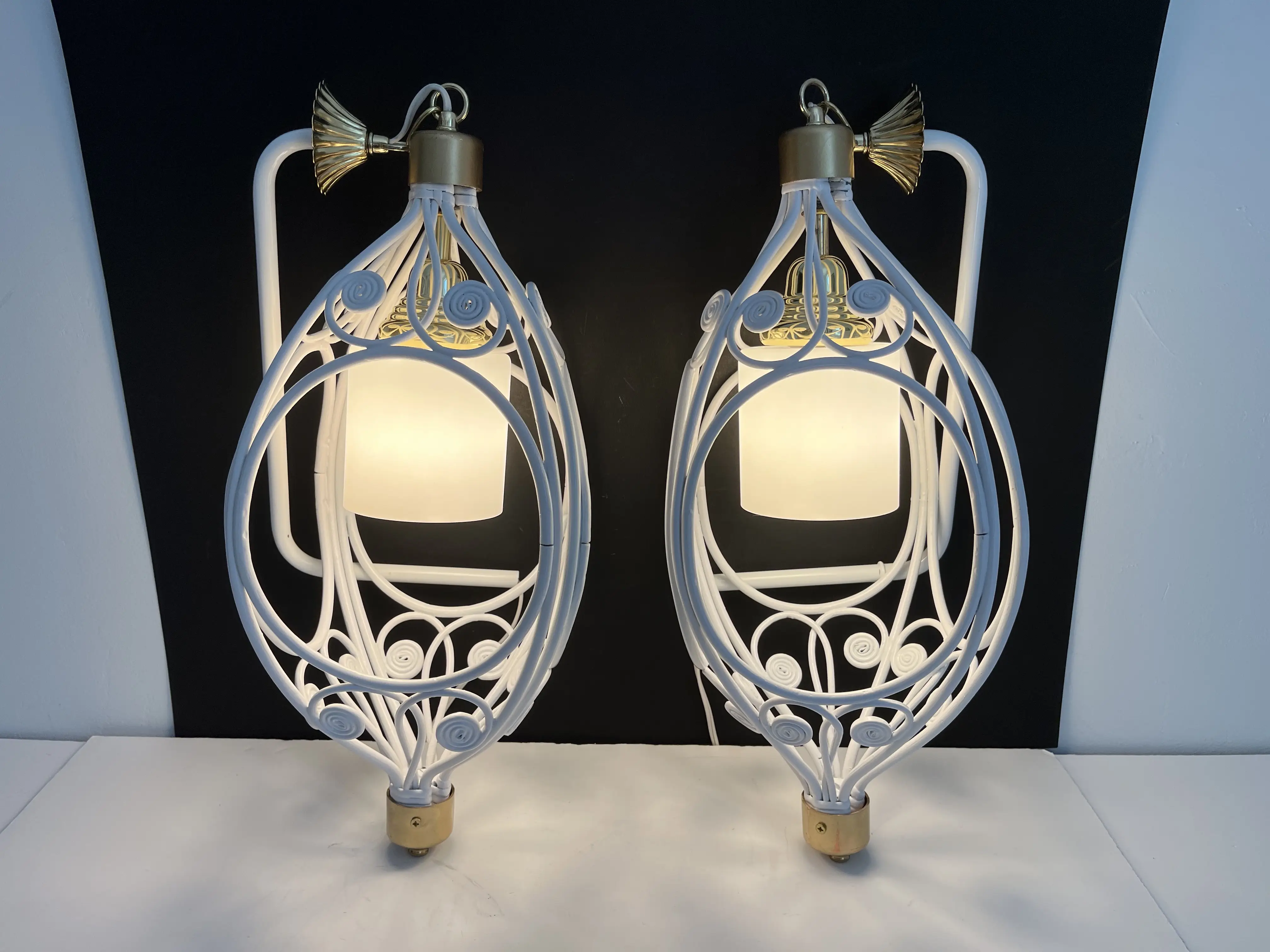 1970s Rattan Wall Lights, Pair 5 1970s Rattan Wall Lights, Pair