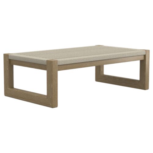 Liyla Outdoor Coffee Table, Wicker/Teak