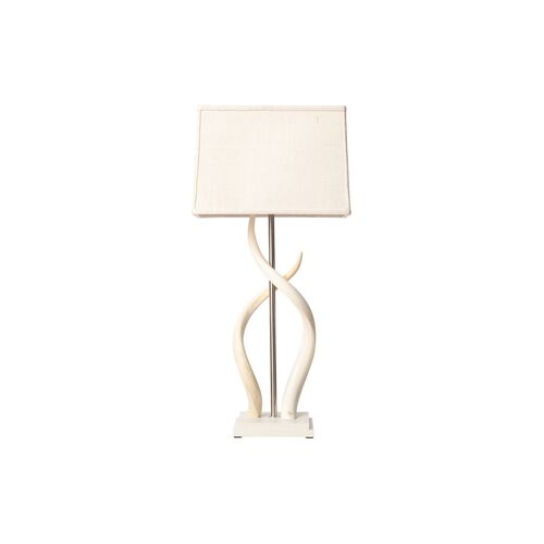 Double Kudu Horn Table Lamp, Cream 1 Double Kudu Horn Table Lamp, Cream