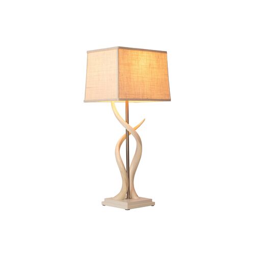 Double Kudu Horn Table Lamp, Cream 2 Double Kudu Horn Table Lamp, Cream