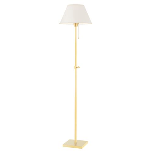 Leeds 52" Floor Lamp, Aged Brass 1 Leeds 52" Floor Lamp, Aged Brass