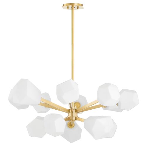 Tring 16" Glass Gem Chandelier 1 Tring 16" Glass Gem Chandelier