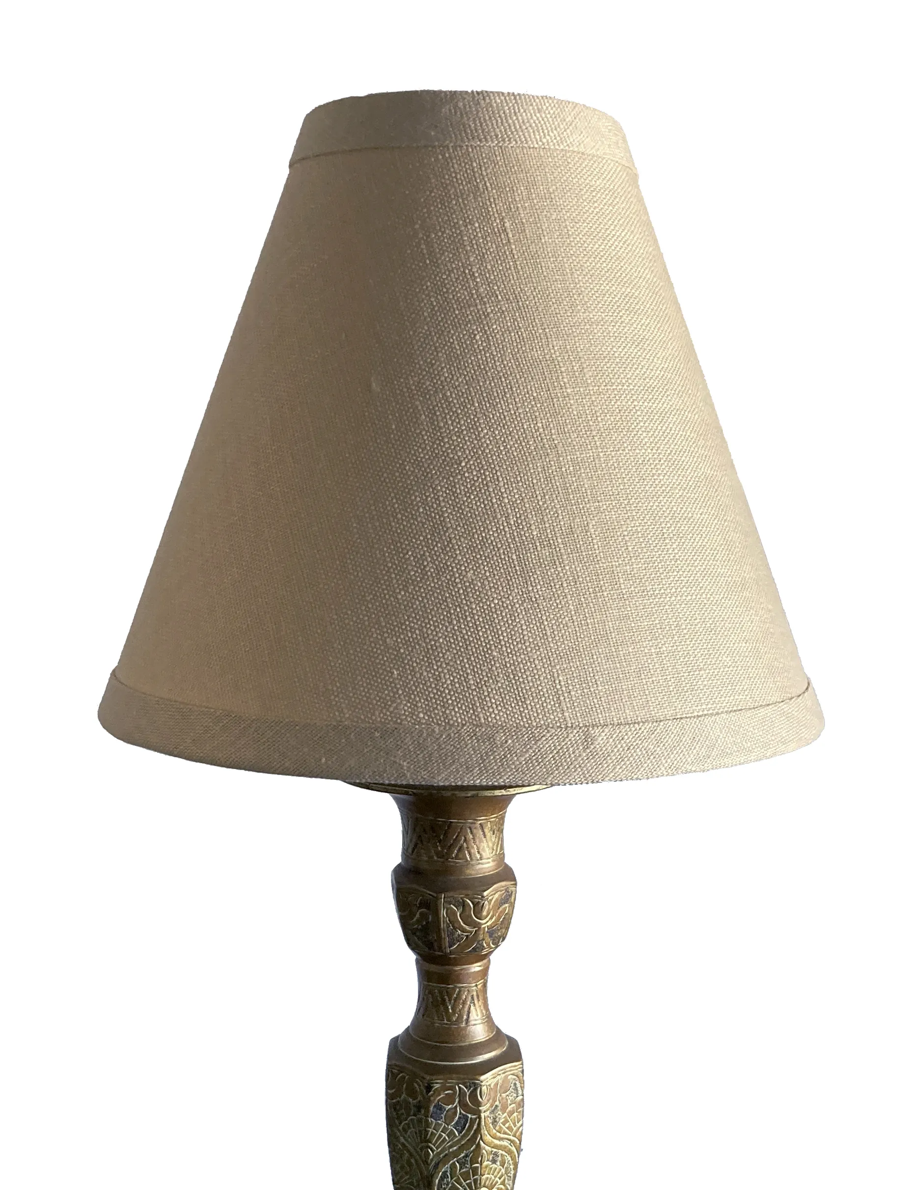 Etched Bronze Candlestick Lamps, a pair 3 Etched Bronze Candlestick Lamps, a pair