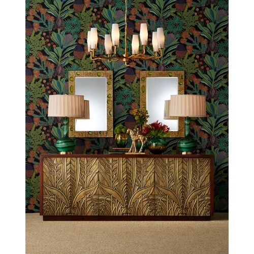 Mathilda Glass Chandelier, White/Matte Gold 6 Mathilda Glass Chandelier, White/Matte Gold