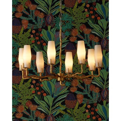 Mathilda Glass Chandelier, White/Matte Gold 7 Mathilda Glass Chandelier, White/Matte Gold