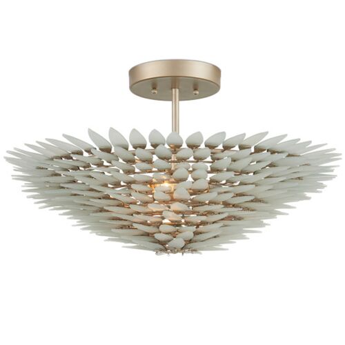 Dahlia Glass Semi Flush Mount, Frosted Contemporary Silver 1 Dahlia Glass Semi Flush Mount, Frosted Contemporary Silver