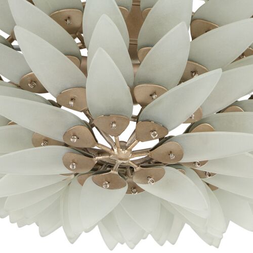 Dahlia Glass Semi Flush Mount, Frosted Contemporary Silver 2 Dahlia Glass Semi Flush Mount, Frosted Contemporary Silver
