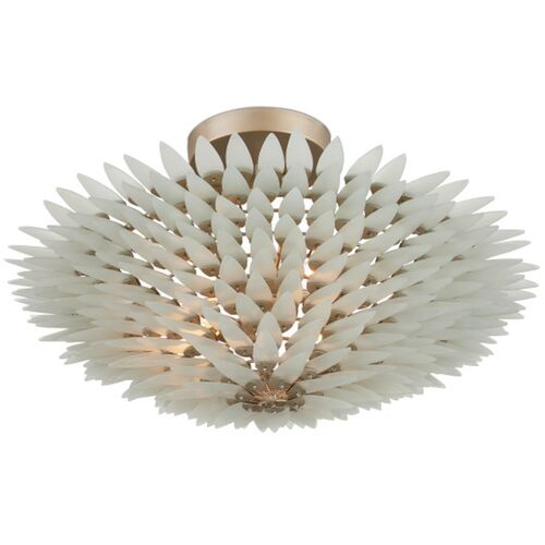 Dahlia Glass Semi Flush Mount, Frosted Contemporary Silver 3 Dahlia Glass Semi Flush Mount, Frosted Contemporary Silver
