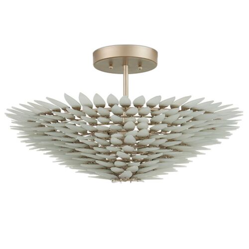 Dahlia Glass Semi Flush Mount, Frosted Contemporary Silver 4 Dahlia Glass Semi Flush Mount, Frosted Contemporary Silver