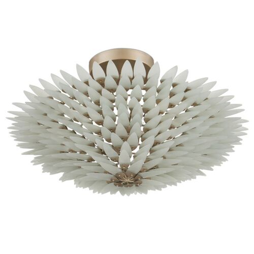 Dahlia Glass Semi Flush Mount, Frosted Contemporary Silver 5 Dahlia Glass Semi Flush Mount, Frosted Contemporary Silver