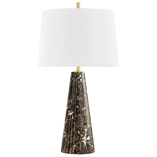 Kadence 30" Table Lamp, Black Marble/Aged Brass 1 Kadence 30" Table Lamp, Black Marble/Aged Brass