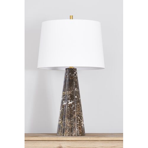 Kadence 30" Table Lamp, Black Marble/Aged Brass 3 Kadence 30" Table Lamp, Black Marble/Aged Brass
