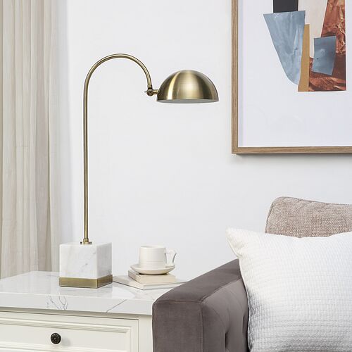 Oceanus Marble Table Lamp, Natural White/Brass 7 Oceanus Marble Table Lamp, Natural White/Brass