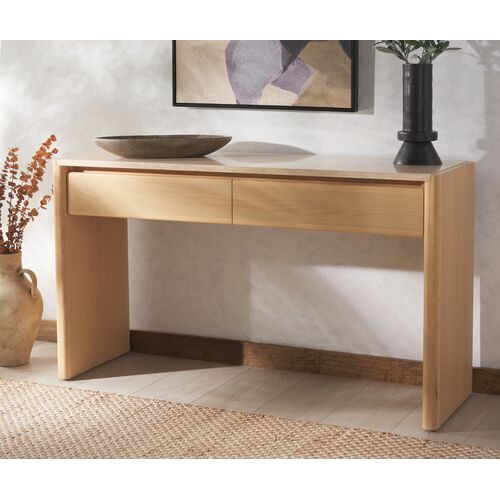 Bria Console Table, Natural/Travertine 2 Bria Console Table, Natural/Travertine