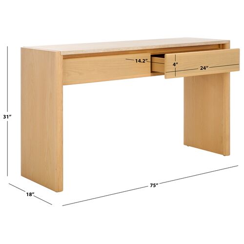 Bria Console Table, Natural/Travertine 8 Bria Console Table, Natural/Travertine